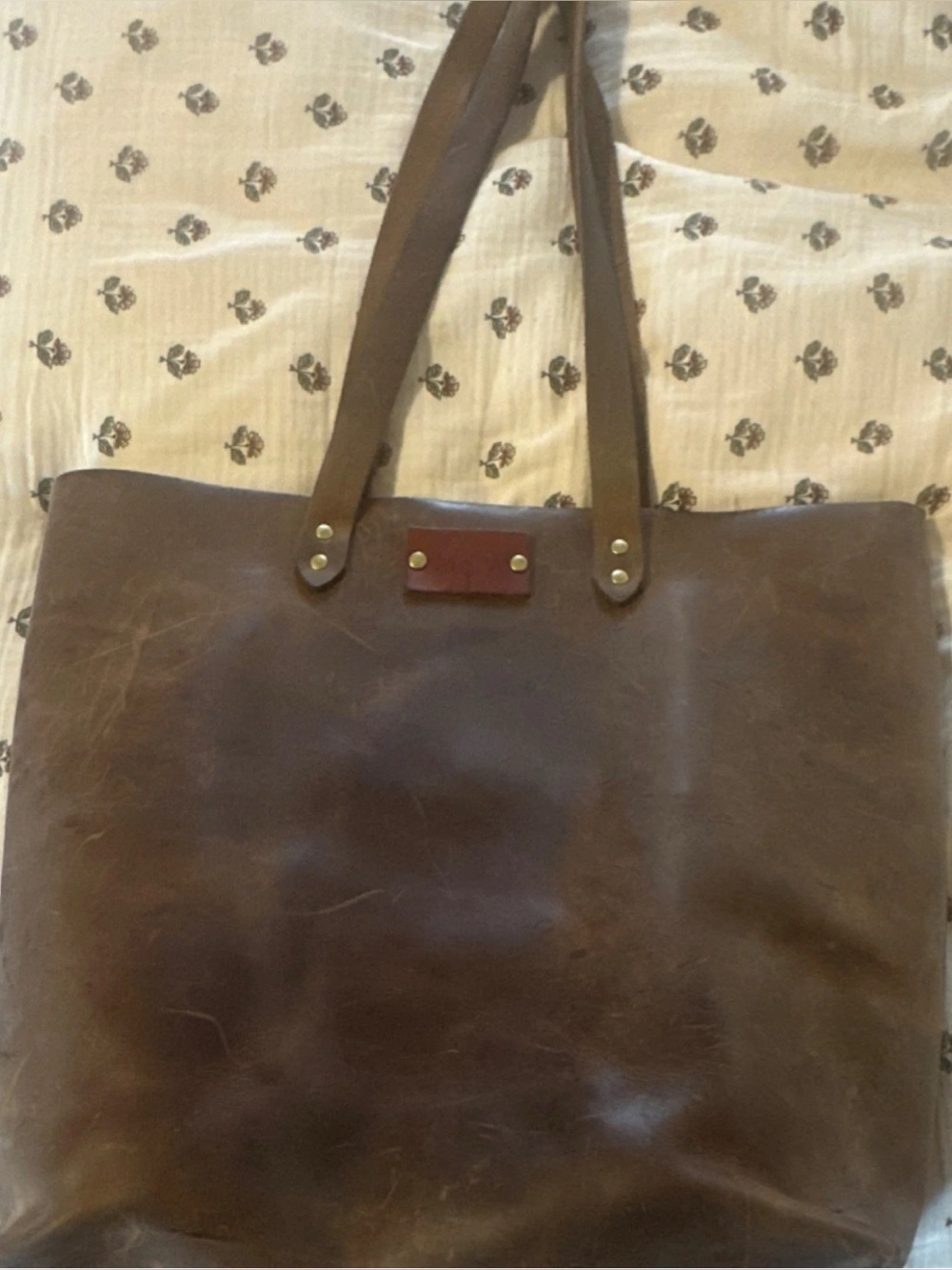 Classic Brown Leather Tote Bag